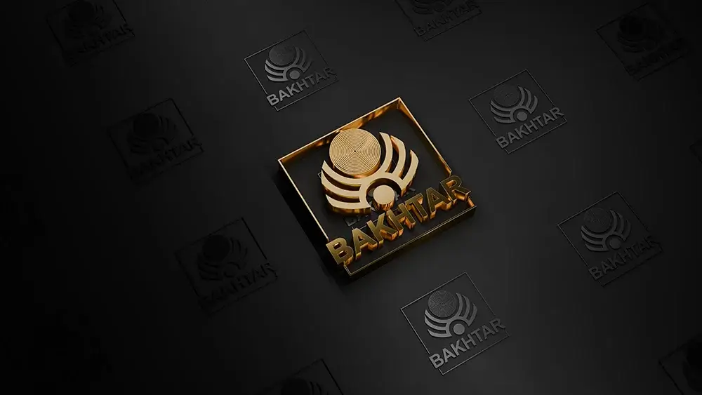 3D Bakhtar News Golden Logo
